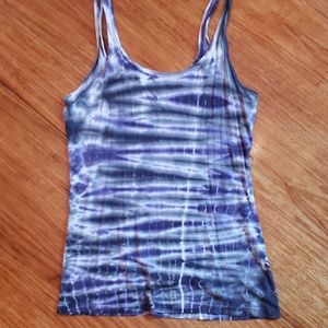Stipe tie dye tank top